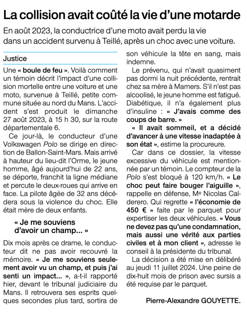 OUEST France - Accident mortel