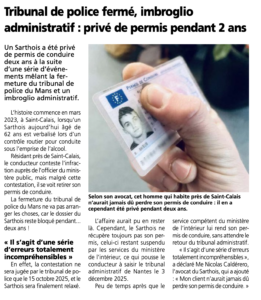 Article de presse : permis de conduire bloqué deux ans à la suite d’un imbroglio administratif (Cabinet PELTIER & CALDERERO)