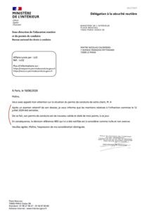 Permis de conduire récupéré avec 3 points rétablis après neutralisation d’une décision 48SI par un avocat en droit routier au Mans