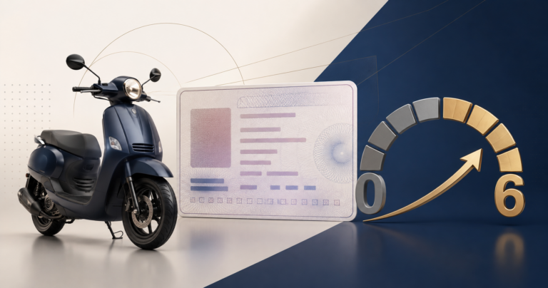 Scooter 50 cm³ et permis de conduire avec six points rétablis